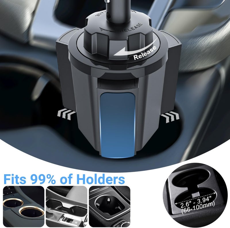 INSSKY Car Tablet Holder for Cup Holder, Metal Long Arm 360° Rotation Tablet Mount for Truck Golf Treadmill, Fit Thickness Case (Deep Max 1.18'') for iPad Pro/Air/Mini, Galaxy Tab & 6.1-15.6" Devices - Image 4